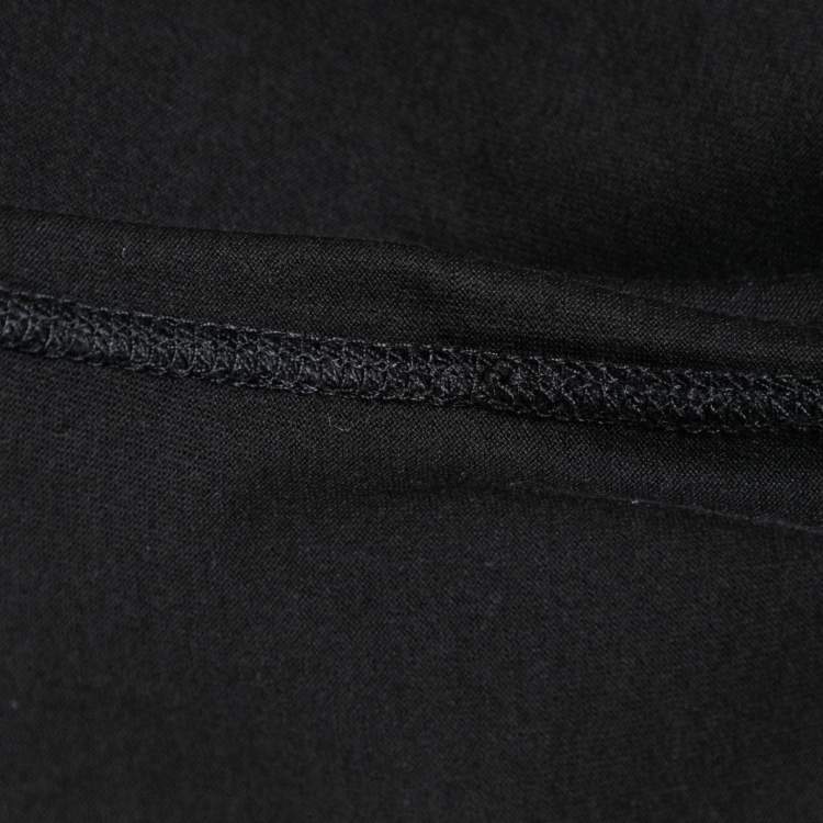 Pre Owned Dolce & Gabbana Black Cotton Logo Patch Crew Neck Half Sleeve T-Shirt XXL