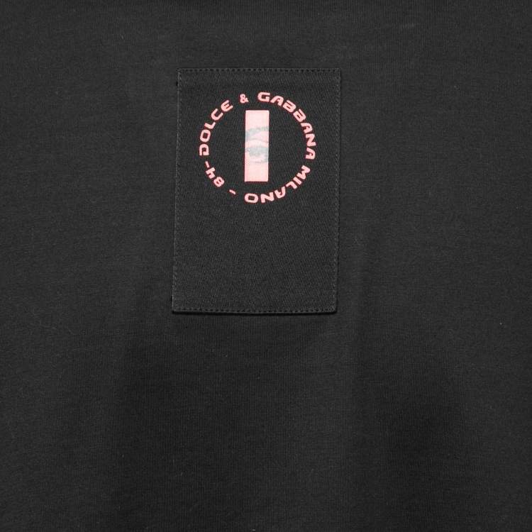 Pre Owned Dolce & Gabbana Black Cotton Logo T-Shirt 2XL
