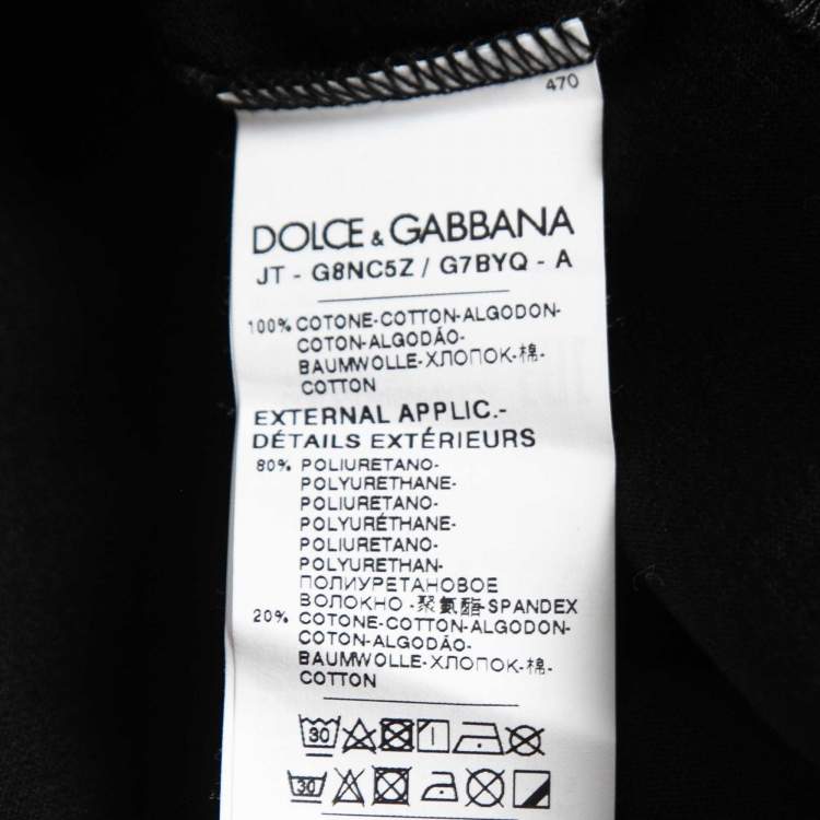 Pre Owned Dolce & Gabbana Black Cotton Logo T-Shirt 2XL