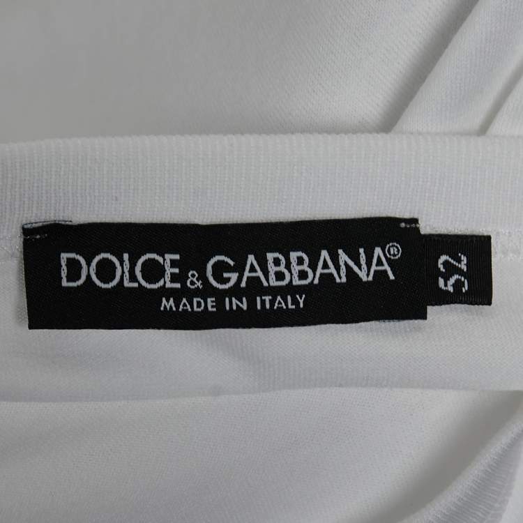 مملوكة مسبقًا Dolce & Gabbana White Cotton Crew Neck Half Sleeve T-Shirt XL