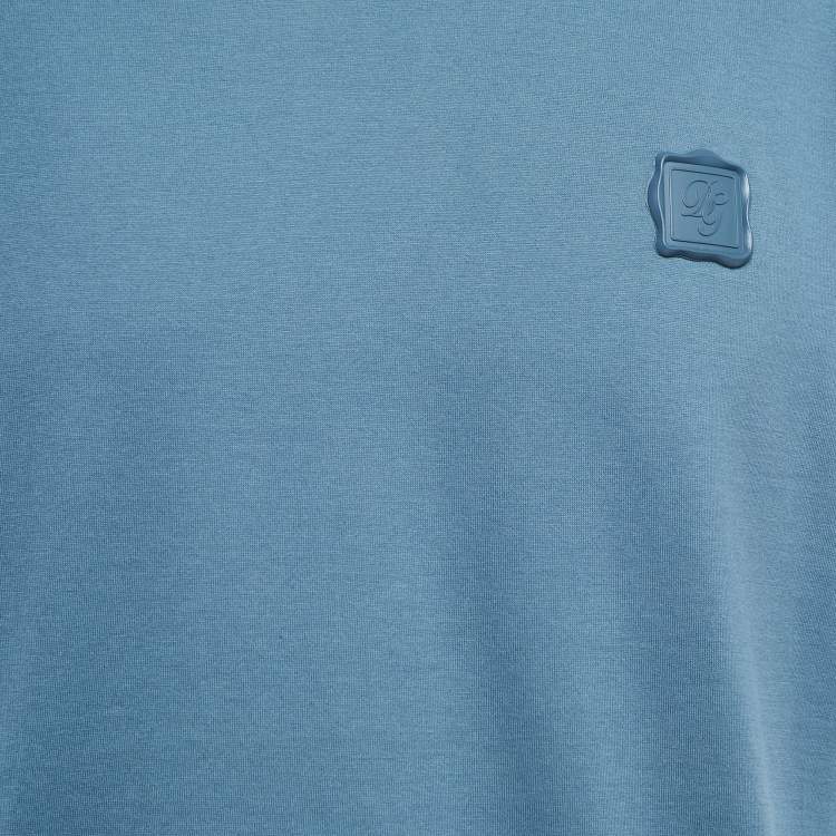 Pre Owned Dolce & Gabbana Teal Blue Cotton Crew Neck Half Sleeve T-Shirt XXL