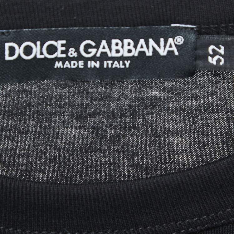 Pre Owned Dolce & Gabbana Black Cotton Crew Neck Half Sleeve T-Shirt XL