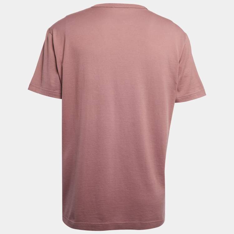 Pre Owned Dolce & Gabbana Dusty Pink Cotton Crew Neck Half Sleeve T-Shirt XXL