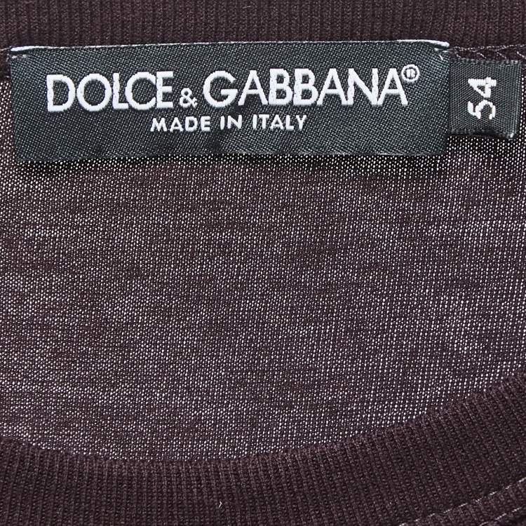 Pre Owned Dolce & Gabbana Brown Cotton Crew Neck Half Sleeve T-Shirt XXL