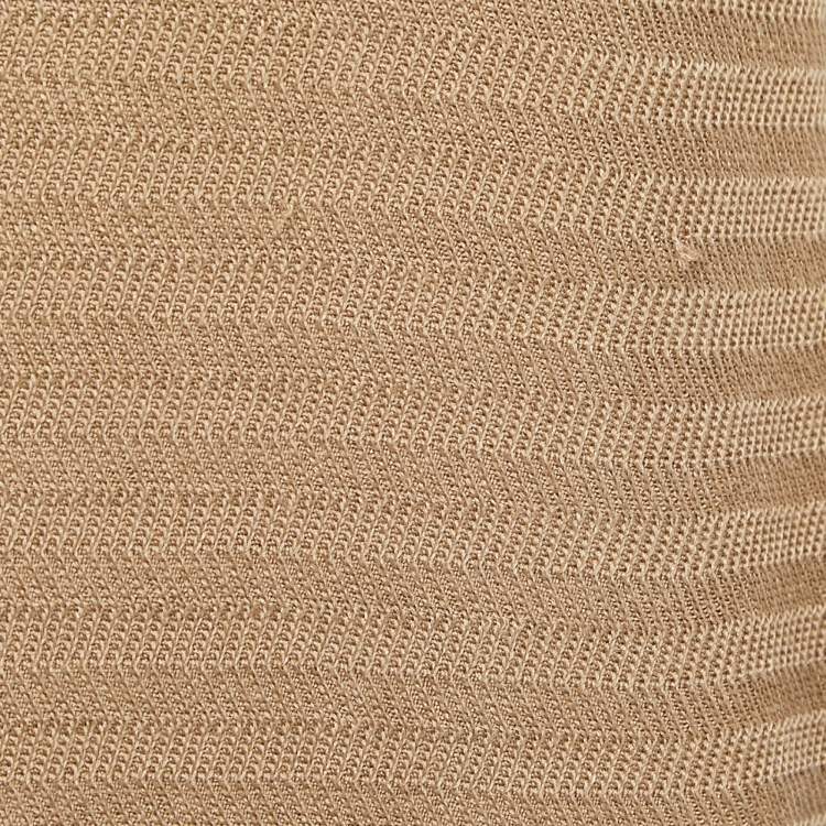 Pre Owned Dolce & Gabbana Beige Patterned Silk Polo T-Shirt XXL