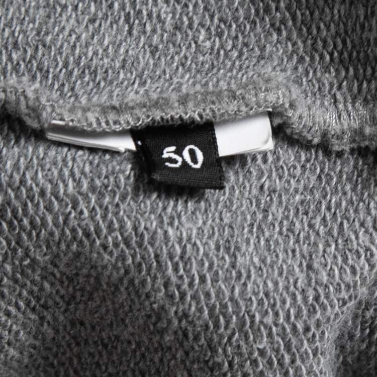 Pre Owned Dolce & Gabbana Grey Cotton Crest Detail Hoodie L