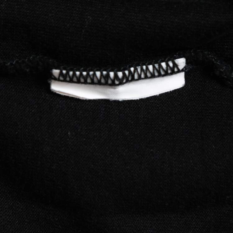 Pre Owned Dolce & Gabbana Black Cotton Logo Applique T-Shirt M