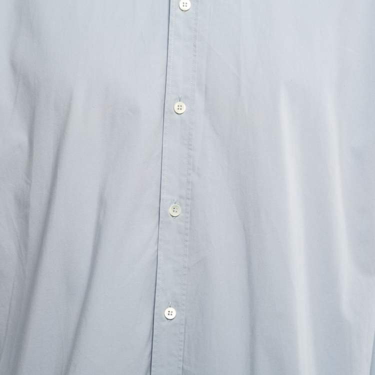 Pre Owned Dolce & Gabbana Blue Cotton Gold Fit Long Sleeve Shirt 4XL