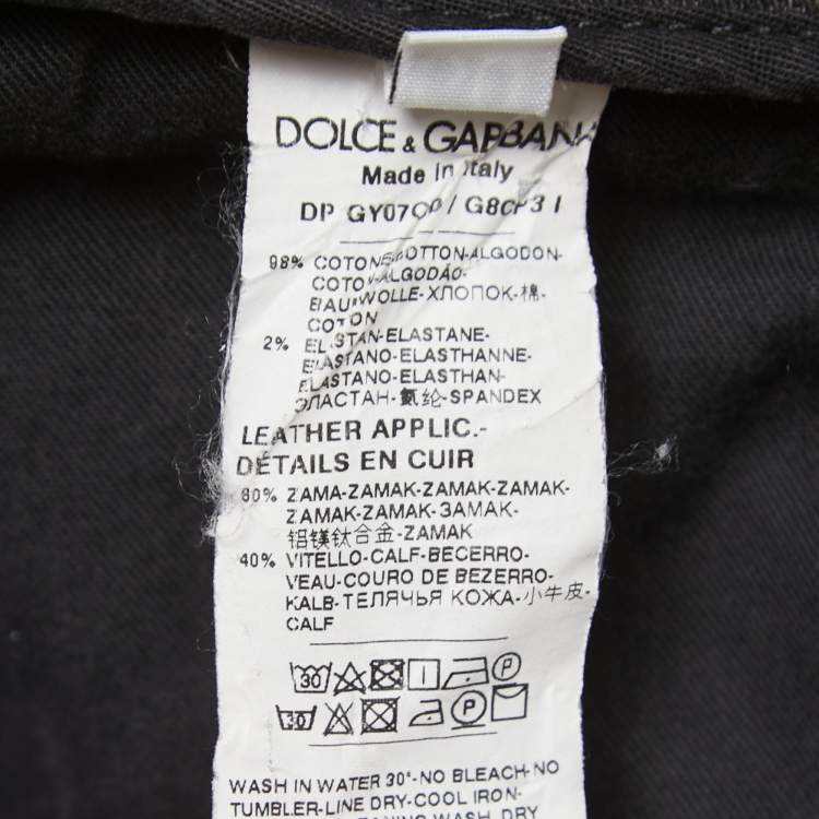 Pre Owned Dolce & Gabbana Grey Denim Slim Fit Jeans L/Waist 35"