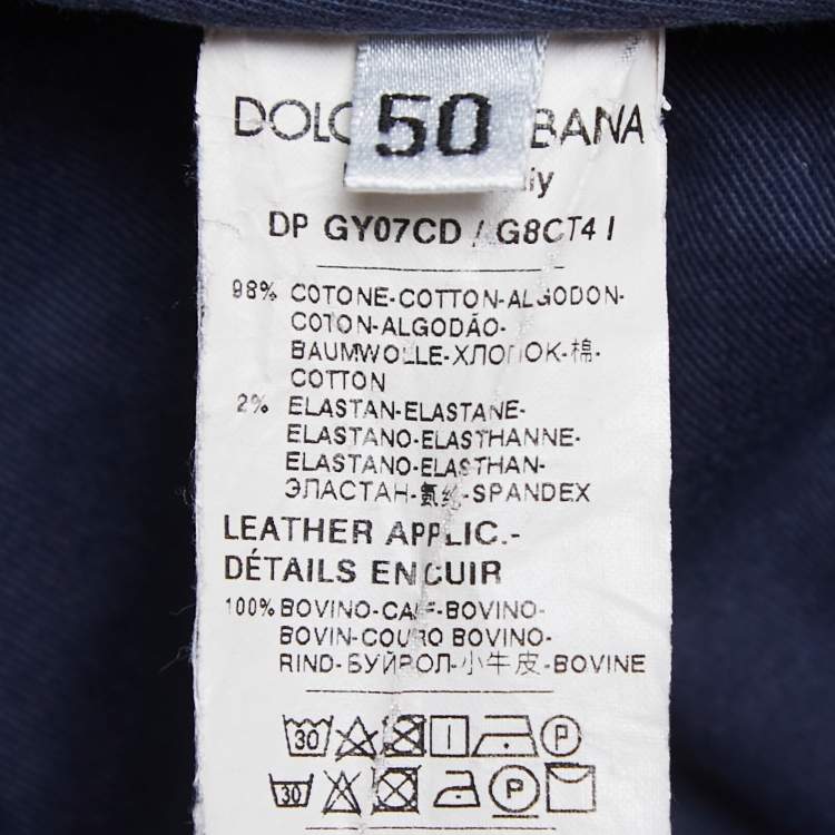 Pre Owned Dolce & Gabbana Blue Denim Distressed Slim Fit Jeans L/ Waist 35"