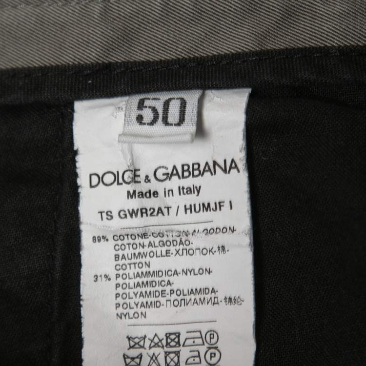 Pre Owned Dolce & Gabbana Grey Cotton Cargo Pants L