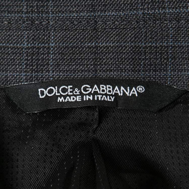 Pre Owned Dolce & Gabbana Grey Checked Wool Martini Tailored Jacket XXL