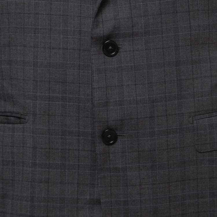Pre Owned Dolce & Gabbana Grey Checked Wool Martini Tailored Jacket XXL