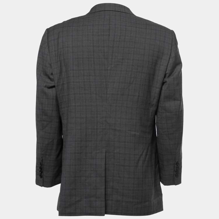 Pre Owned Dolce & Gabbana Grey Checked Wool Martini Tailored Jacket XXL
