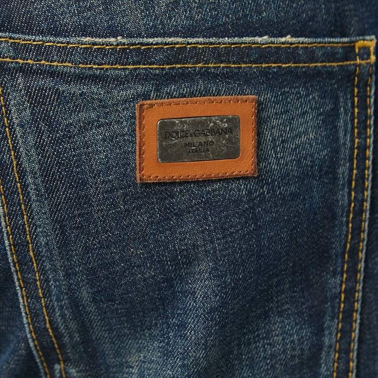 Pre Owned Dolce & Gabbana  Blue Denim 14 Straight Leg Jeans L Waist 32"