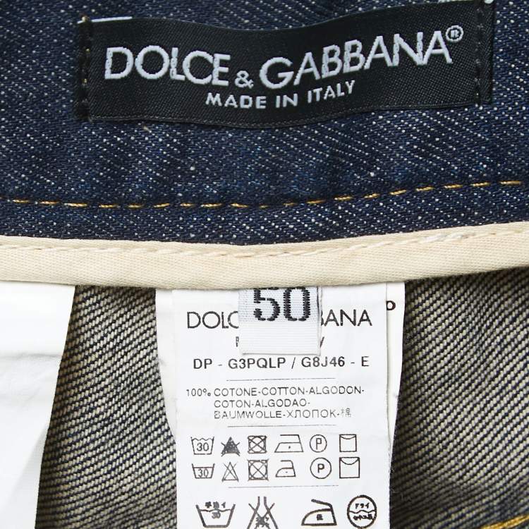 Pre Owned Dolce & Gabbana  Blue Denim 14 Straight Leg Jeans L Waist 32"