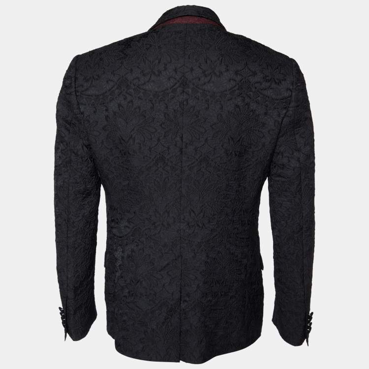 Pre Owned Dolce & Gabbana Black Jacquard Blazer L
