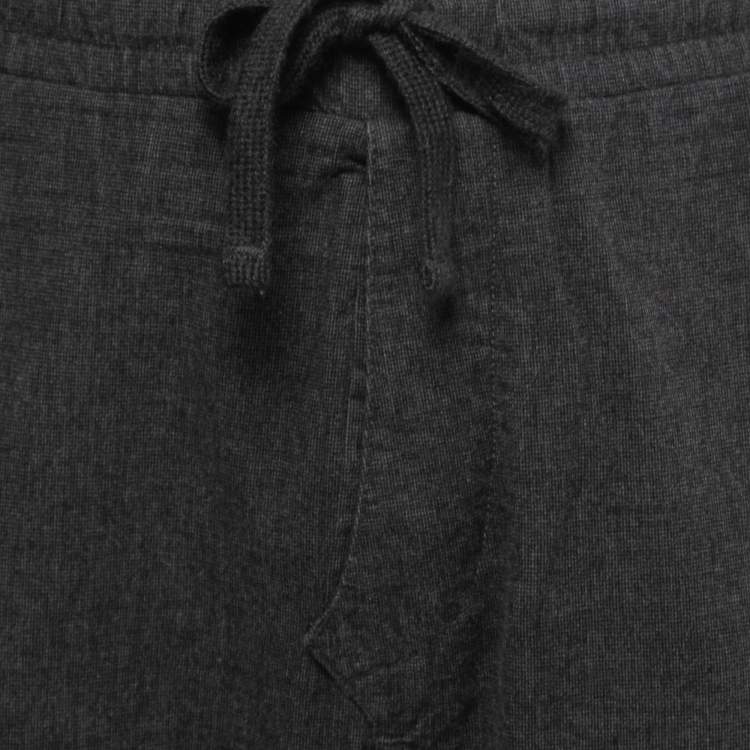 Pre Owned Dolce & Gabbana Charcoal Grey Cotton Drawstring Jogger Pants M