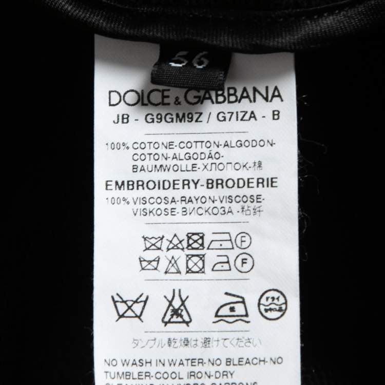 Pre Owned Dolce & Gabbana Black Embroidered Cotton Knit Hooded Sweat Jacket 3XL