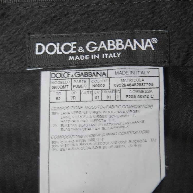 Pre Owned Dolce & Gabbana Black Wool Pants XL