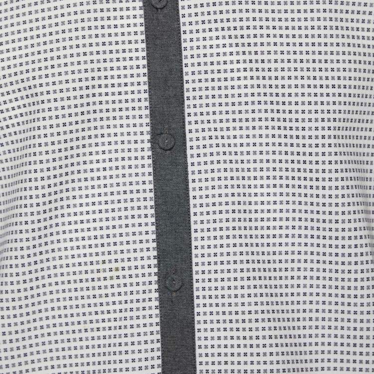 Pre Owned Dolce & Gabbana White Floral Pattern Cotton Button Front Shirt XXL