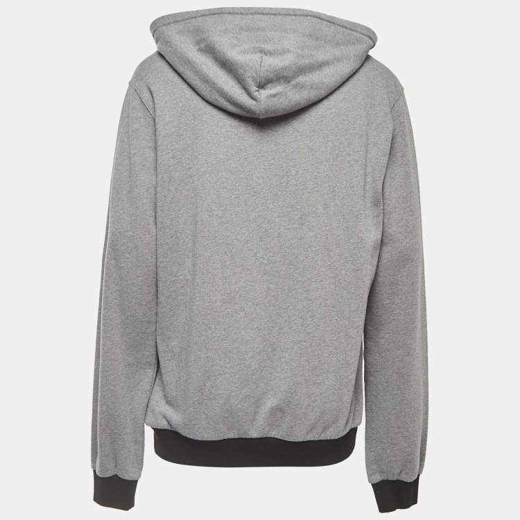 Pre Owned Dolce & Gabbana Grey Logo Print Cotton Hoodie XXL