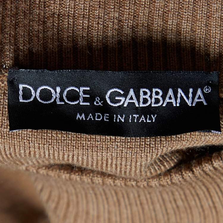 Pre Owned Dolce & Gabbana Brown Wool Knit Cowboy Applique Sweater XL