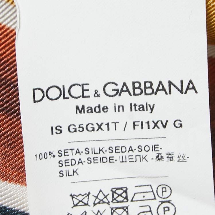 Pre Owned Dolce & Gabbana Multicolor Striped Silk Button Front Half Sleeve Shirt S