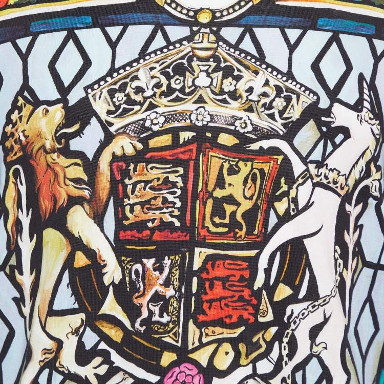 Pre Owned Dolce & Gabbana Multicolor Glass Printed Cotton Knit T-Shirt XXL