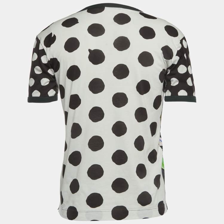 Pre Owned Dolce & Gabbana Multicolor All-Over Print Cotton V-Neck Half Sleeve T-Shirt S