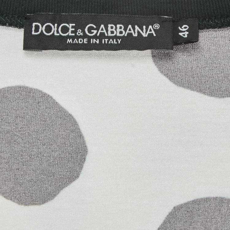 Pre Owned Dolce & Gabbana Multicolor All-Over Print Cotton V-Neck Half Sleeve T-Shirt S
