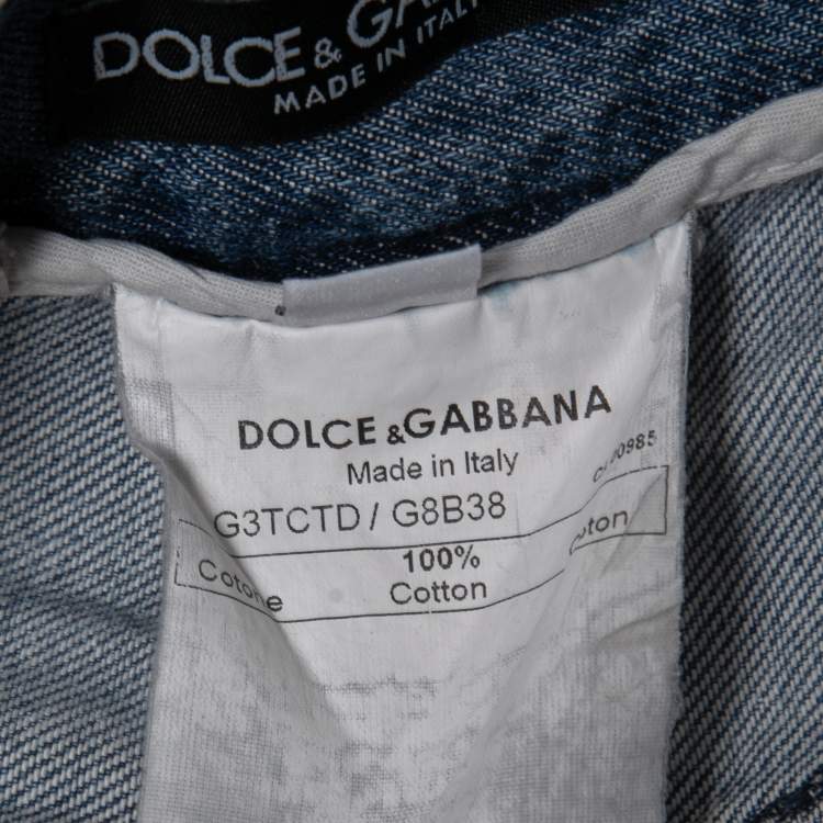 Pre Owned Dolce & Gabbana Blue Washed Denim 14 Jeans L Waist 34"