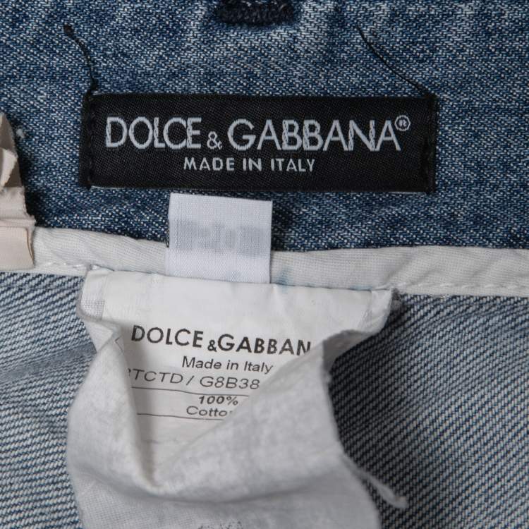 Pre Owned Dolce & Gabbana Blue Washed Denim 14 Jeans L Waist 34"