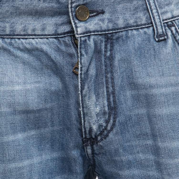 Pre Owned Dolce & Gabbana Blue Washed Denim 14 Jeans L Waist 34"