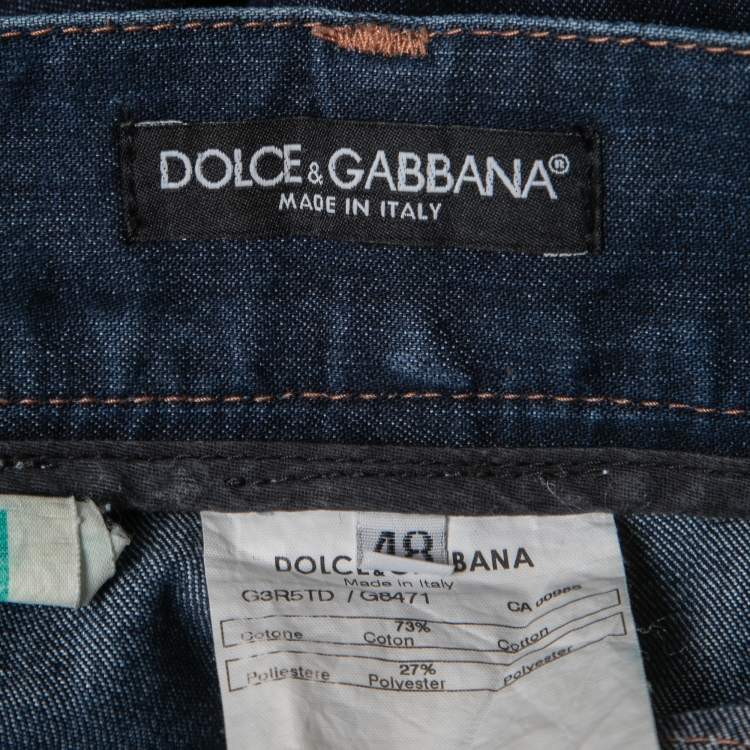 Pre Owned Dolce & Gabbana Dark Blue Denim 14 Jeans M Waist 33"