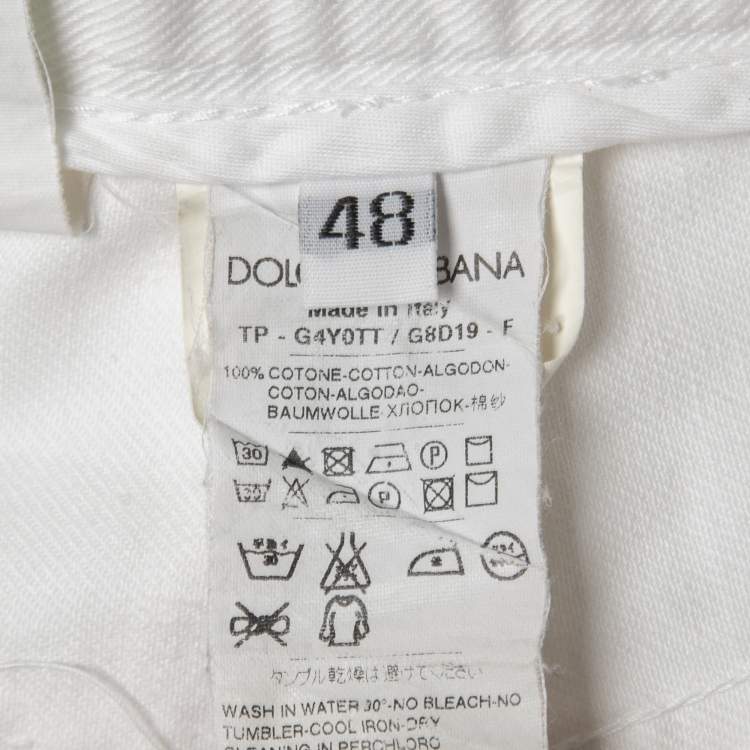 مملوكة مسبقًا Dolce & Gabbana White Denim 14 Jeans M Waist 33"