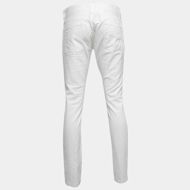 مملوكة مسبقًا Dolce & Gabbana White Denim 14 Jeans M Waist 33"