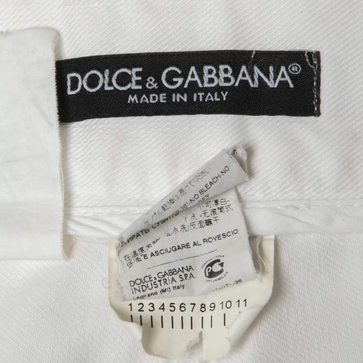 مملوكة مسبقًا Dolce & Gabbana White Denim 14 Jeans M Waist 33"