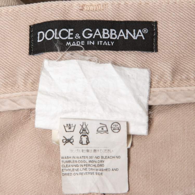 Pre Owned Dolce & Gabbana Light Brown Denim 14 Jeans M Waist 33"