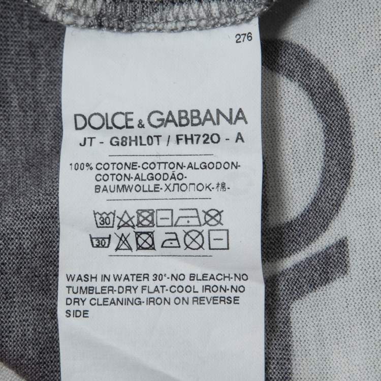 Pre Owned Dolce & Gabanna Black Logo Print Cotton Crew Neck Half Sleeve T-Shirt M