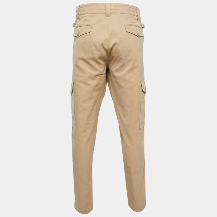 Pre Owned Dolce & Gabbana Beige Cotton Buttoned Cargo Pants XL Waist 38"