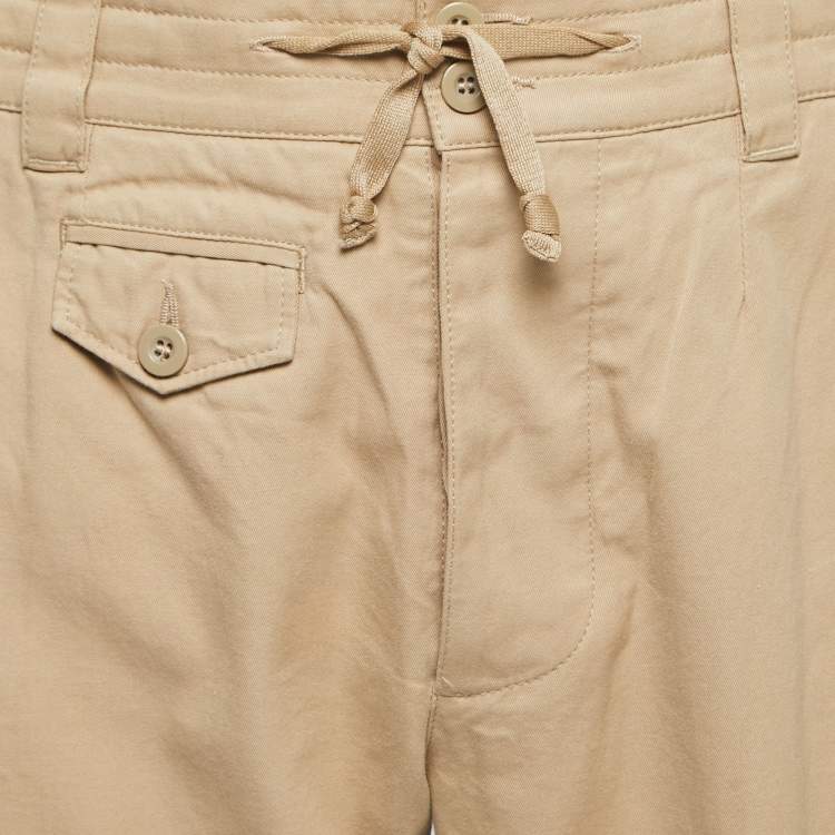 Pre Owned Dolce & Gabbana Beige Cotton Buttoned Cargo Pants XL Waist 38"