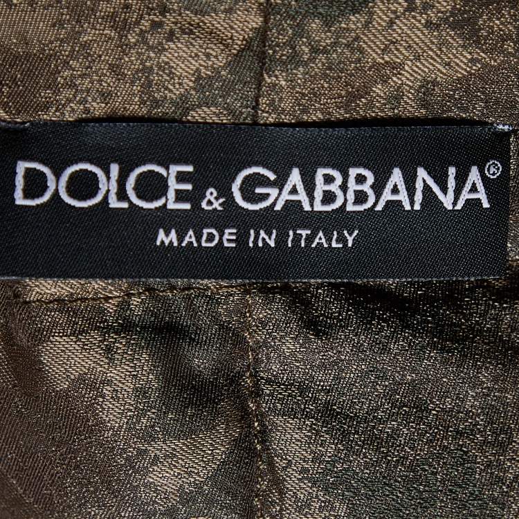 Pre Owned Dolce & Gabbana Military Green Synthetic Hooded Puffer Jacket L 