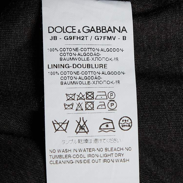 Pre Owned Dolce & Gabbana Black Famiglia Applique Cotton Knit Zip Front Sweater XXL