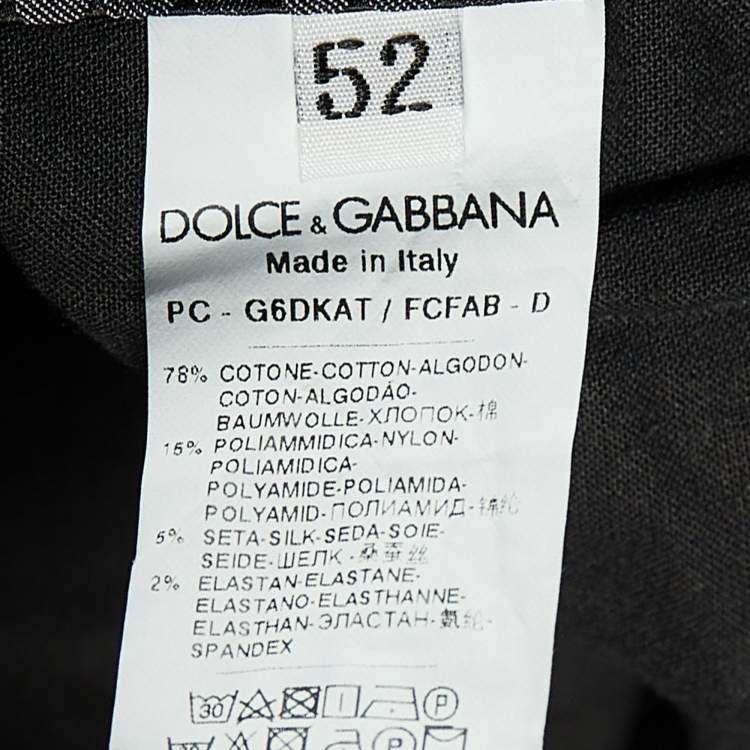 Pre Owned Dolce & Gabbana Black Cotton Blend Pants XL