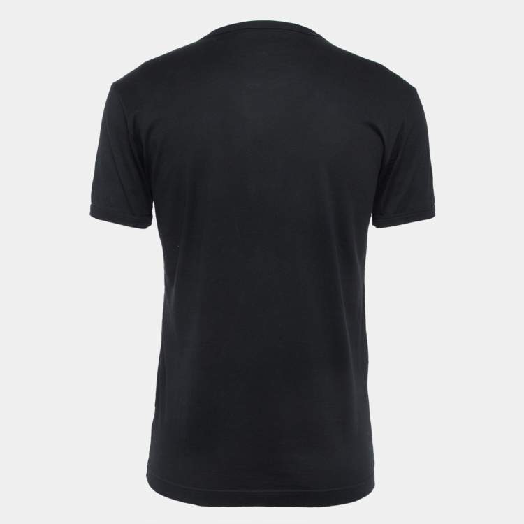 Pre Owned Dolce & Gabbana Black Cotton Crew Neck Half Sleeve T-Shirt S