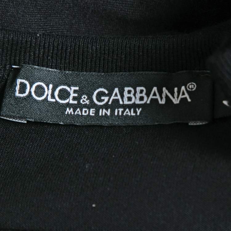 Pre Owned Dolce & Gabbana Black Cotton Crew Neck Half Sleeve T-Shirt S