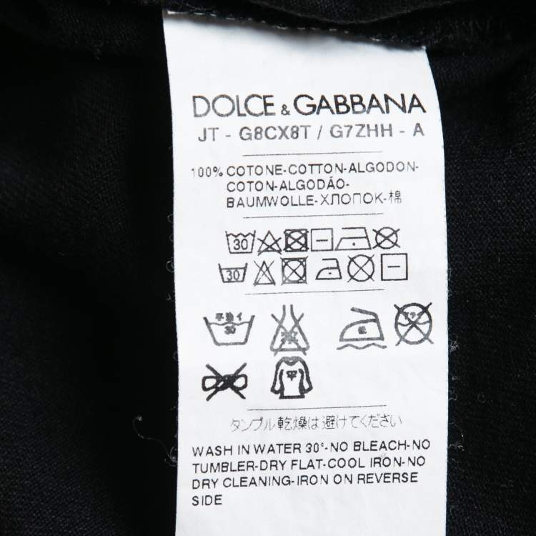 Pre Owned Dolce & Gabbana Black Cotton Crew Neck Half Sleeve T-Shirt S
