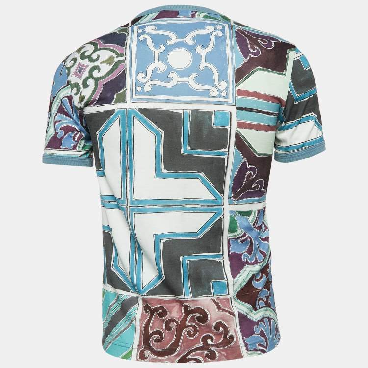 Pre Owned Dolce & Gabbana Multicolor Printed Crewneck T-Shirt XS