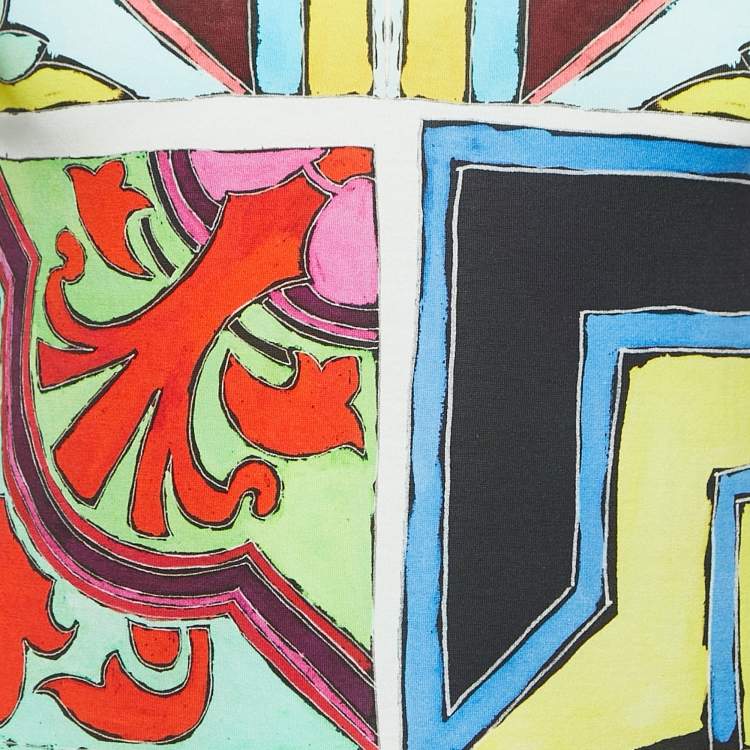 Pre Owned Dolce & Gabbana Multicolor Print Cotton Crewneck T-Shirt XS